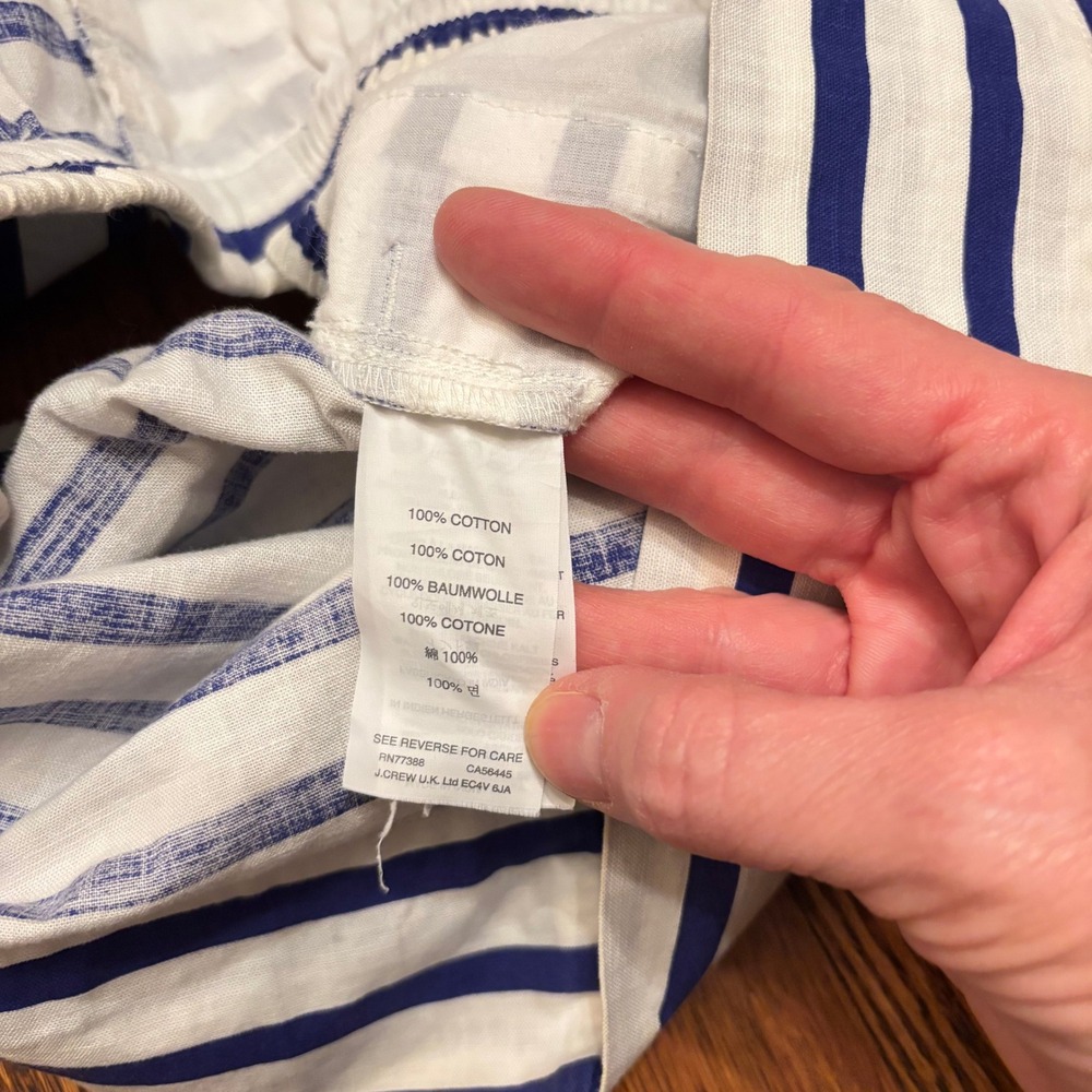 J.Crew Women Blue White Striped Cotton Elastic Mini Skirt Nautical Preppy 12 - Picture 5 of 7